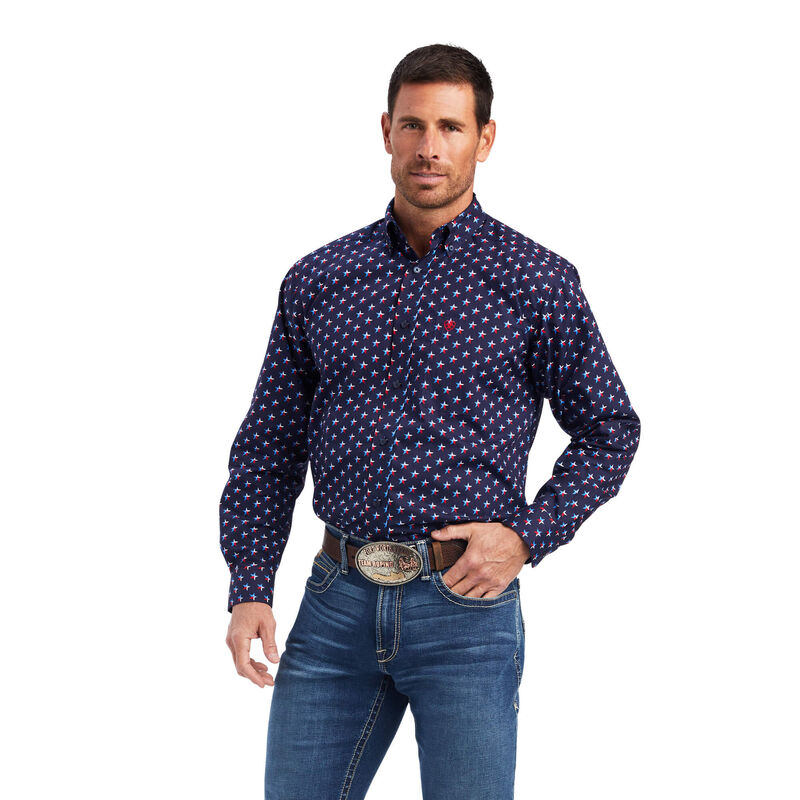 Ariat Hemden Herren - Nosson Classic Fit Navy ( EXNFQ-6849 )